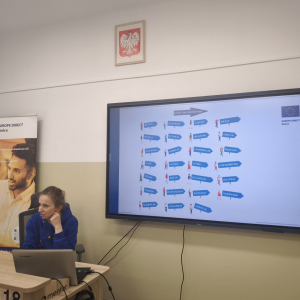 Pani Katarzyna Stępniewska podczas Eurolekcji.